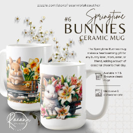 Vårkaniner #6 Keramikkopp Kaffemugg