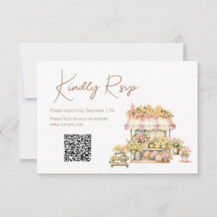 Vårkärlek I Blom Bröllopsdusch QR Rsvp-Kort Tack Kort