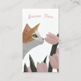 Vårkatt och blomsterkonst visitkort