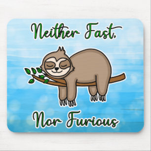 Varken Fast eller Furir Lazy Sloth på Träd Gren Musmatta