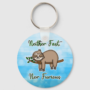 Varken Fast eller Furir Lazy Sloth på Träd Gren Nyckelring