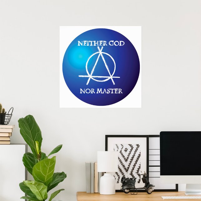 Varken gud eller mästare i anarki-symbol poster (Skapare uppladdad)