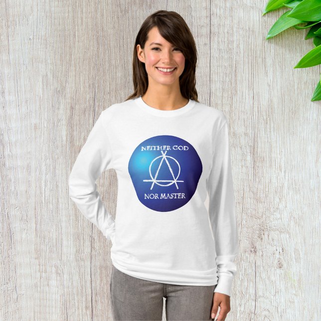 Varken gud eller mästare i anarki-symbol t shirt (Skapare uppladdad)