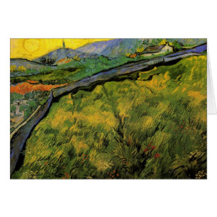 Vårkornsfält, soluppgång av Vincent van Gogh Hälsningskort