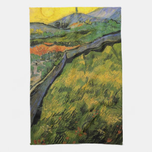 Vårkornsfält, soluppgång av Vincent van Gogh Kökshandduk