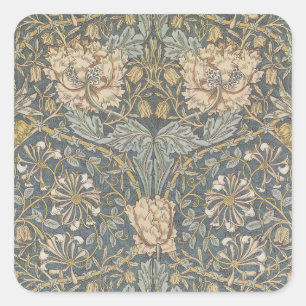 Vårkulla av William Morris, Vintage blommor konst Fyrkantigt Klistermärke