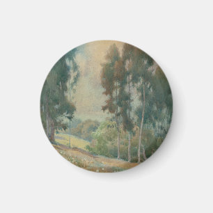 Vårlandskap (1911) Lugn akvarellutsikt Magnet