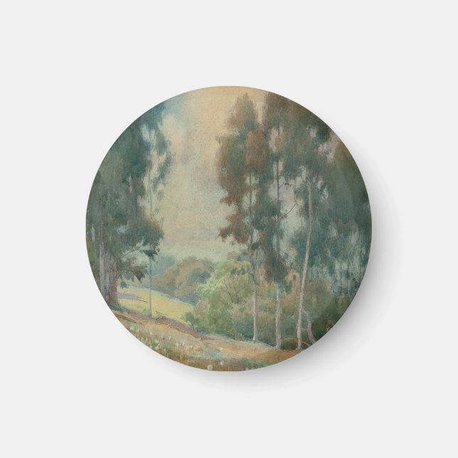Vårlandskap (1911)  Lugn akvarellutsikt Magnet (Framsidan)