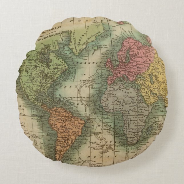 Värld 4 rund kudde (Framsidan)