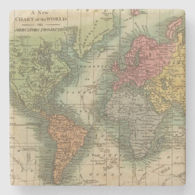 Värld 4 underlägg sten (Framsidan)