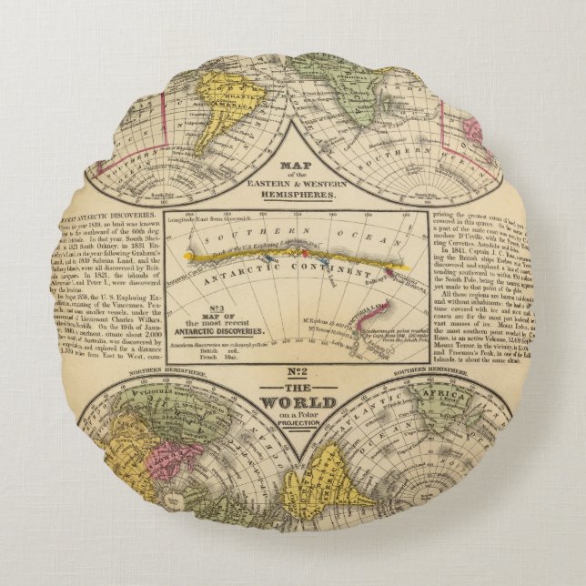 Värld 7 rund kudde (Framsidan)