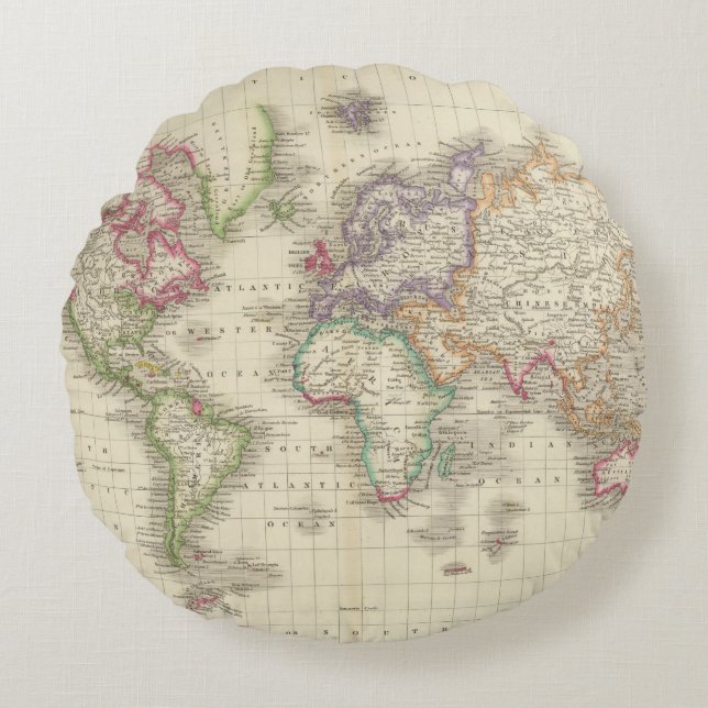 Värld 9 rund kudde (Framsidan)