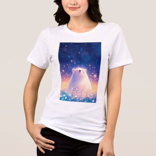 Värld av isbjörnsblommor t shirt (Framsida)