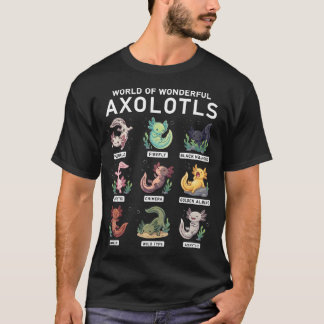 Värld Av Underbara Axolotler Söt Kawaii Axolotl T Shirt