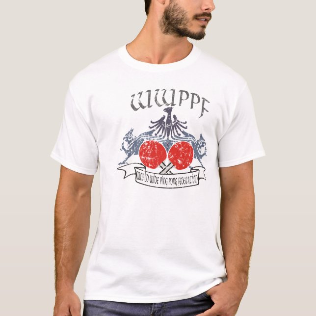 Värld - bred PingPong federation T Shirt (Framsida)
