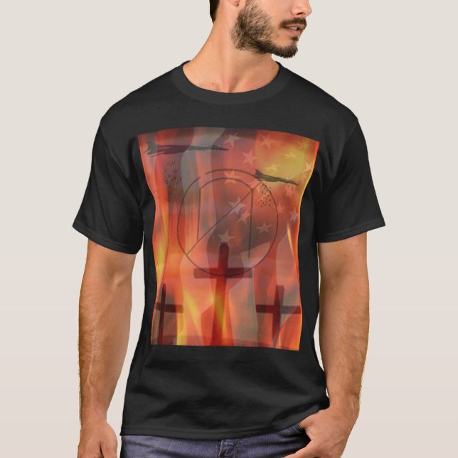 Värld en eldsvåda tee shirt (Framsida)