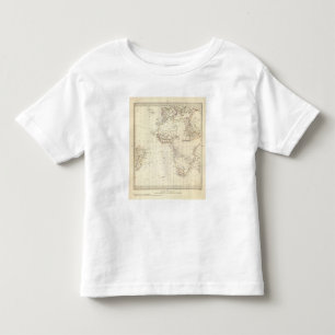 Värld, gnomonic proj mig afrika och södra Europa Tee Shirt