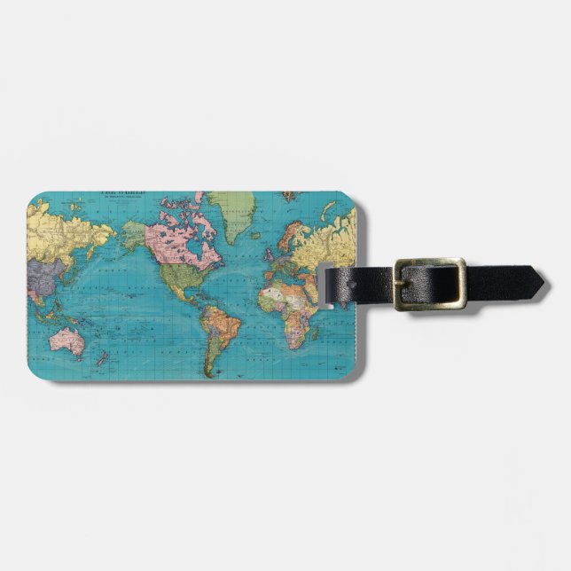 Värld Mercators projektion Bagagebricka (Horisontell Framsida)