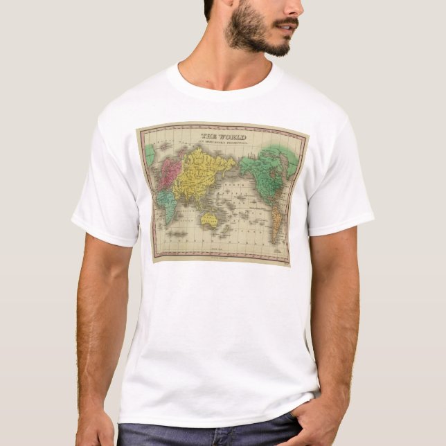 Värld på Mercators projektion Tee Shirt (Framsida)