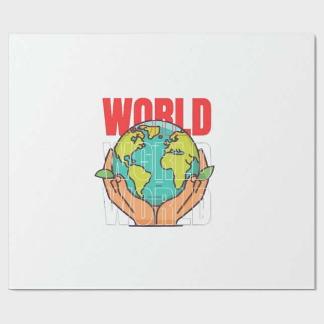 Värld – Resäventyrsglobdesign Presentpapper (Platt)