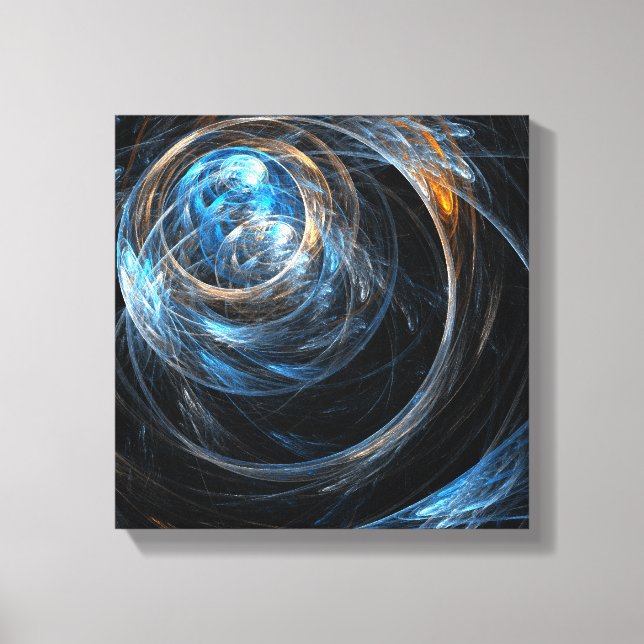 Värld runt Abstrakt Art Black and White Canvastryck (Framsida)