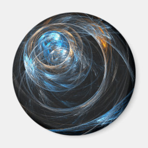 Värld runt Abstrakt Art Round Magnet