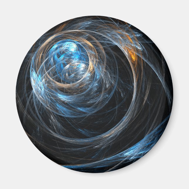 Värld runt Abstrakt Art Round Magnet (Framsidan)