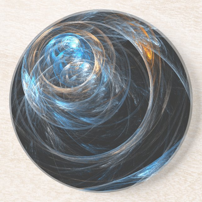 Värld runt Abstrakt Art Sandstone Underlägg (Framsidan)