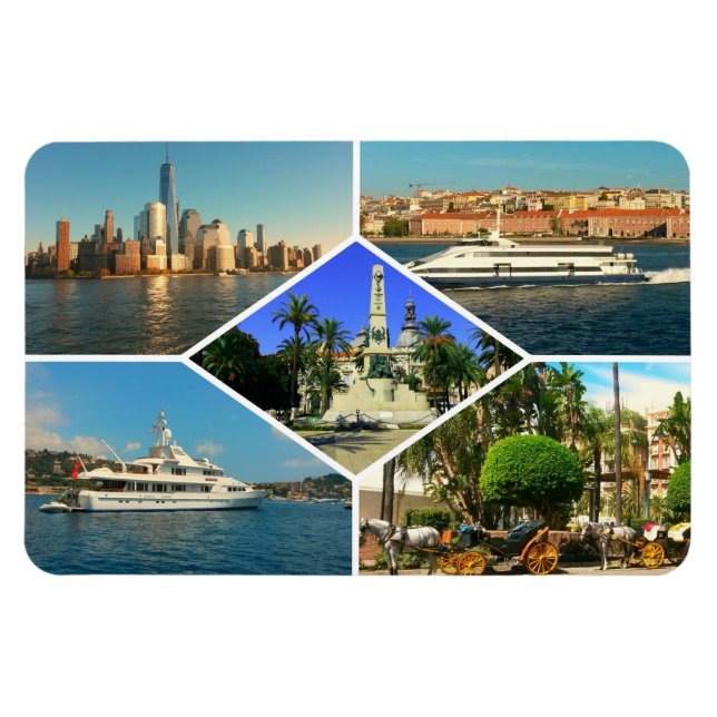 Värld runt Collage Magnet (Horisontell)