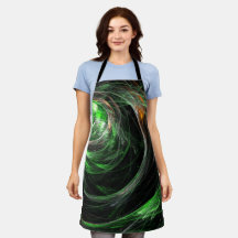 Värld runt Grönt Abstrakt Art Apron