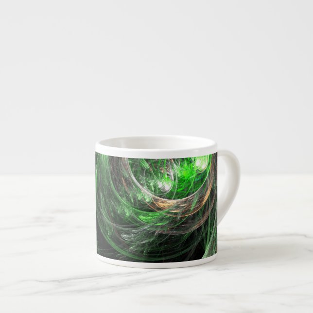 Värld runt Grönt Abstrakt Art Espresso Mugg Espressomugg (Framsida höger)