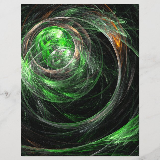 Värld runt Grönt Abstrakt Art Letterhead (Framsida)