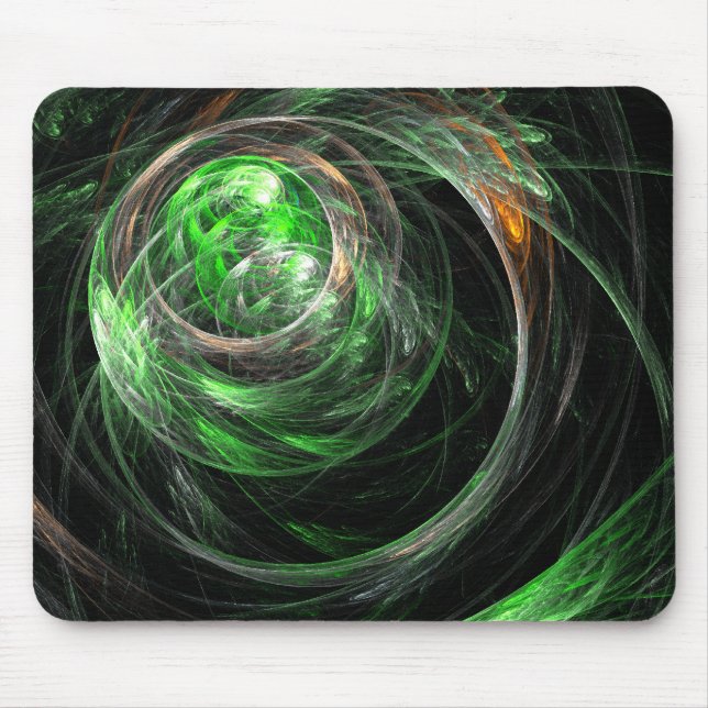 Värld runt Grönt Abstrakt Art Mousepad Musmatta (Framsidan)