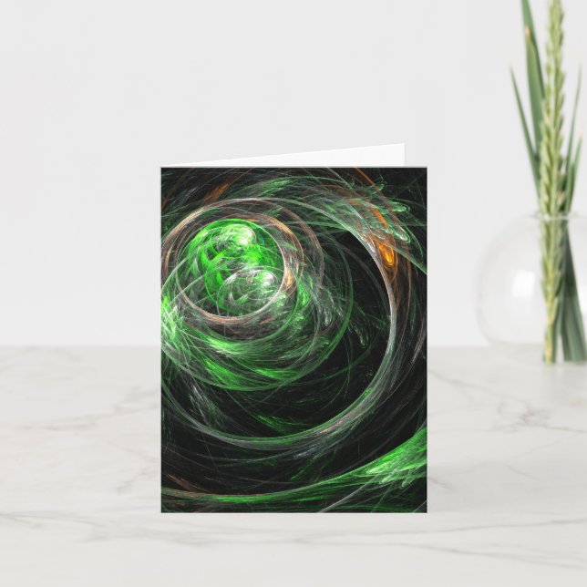 Värld runt Grönt Abstrakt Art Note Card Kort (Framsida)