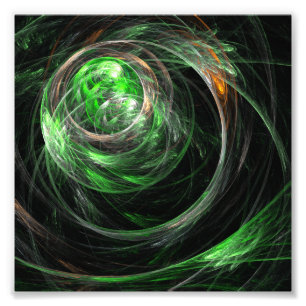 Värld runt Grönt Abstrakt Art Photo Print Fototryck