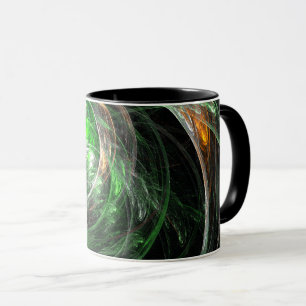 Värld runt Grönt Abstrakt Coffee Mugg