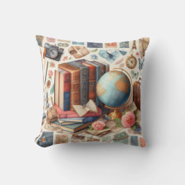 Värld runt i 80 Bokar Cushion Kudde