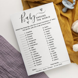 Värld runt-kort för babyvisningsspel i Baby Inbjudningar