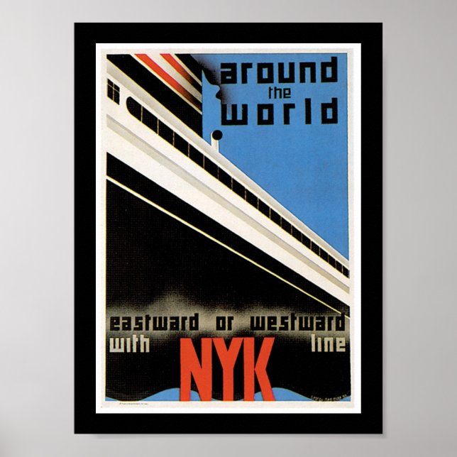 Värld runt med NYK Poster (Framsidan)
