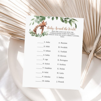 Värld runt-spelet Giraffe baby