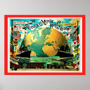 Värld runtresavintage resor poster