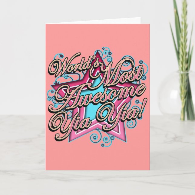 Världar mest enorma Yia Yia Helgkort (Framsida)