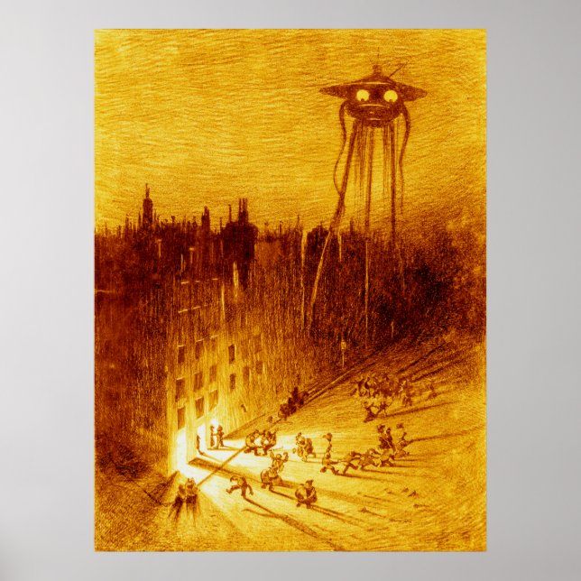 Världarnas krig H G Wells Alvim Corréa 1906 Poster (Framsidan)