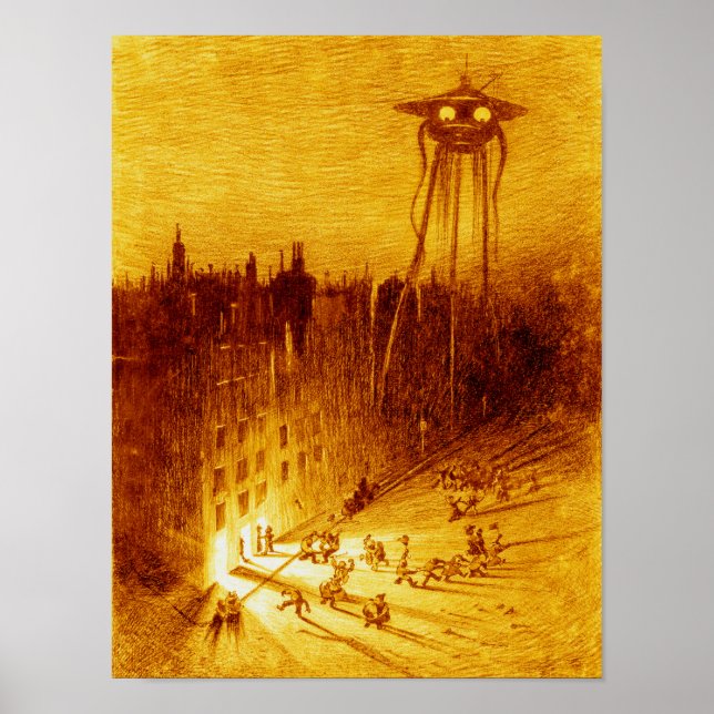 Världarnas krig H G Wells Alvim Corréa 1906  Poster (Framsidan)