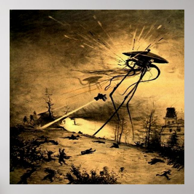 Världarnas krig H G Wells Science Fiction Poster (Framsidan)