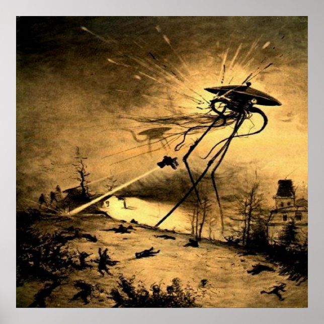 Världarnas krig H G Wells Science Fiction Poster (Framsidan)