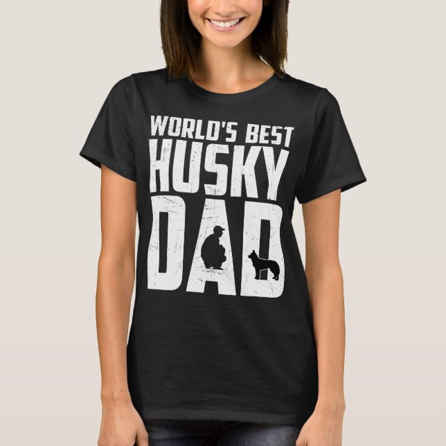 Världars bäst Husky pappaT-tröja T Shirt (Framsida)