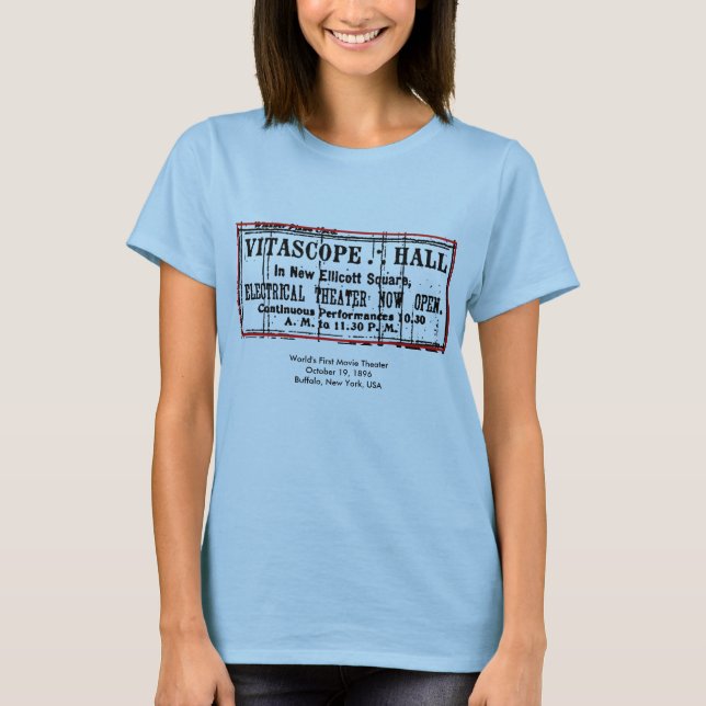Världars första filmbiograf - Vitascope Hall T-shirt (Framsida)