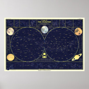 " Världen: 1957 Heavens karta 1/2 ... Poster