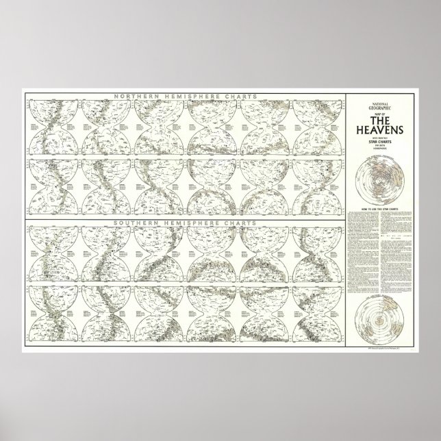 " Världen: 1970 Heavens KARTA ... Poster (Framsidan)